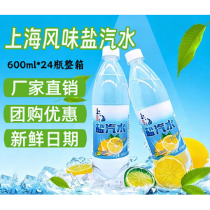 冰极湾老上海风味盐汽水柠檬口味整箱600ml*24瓶无糖碳酸饮料解渴盐气水